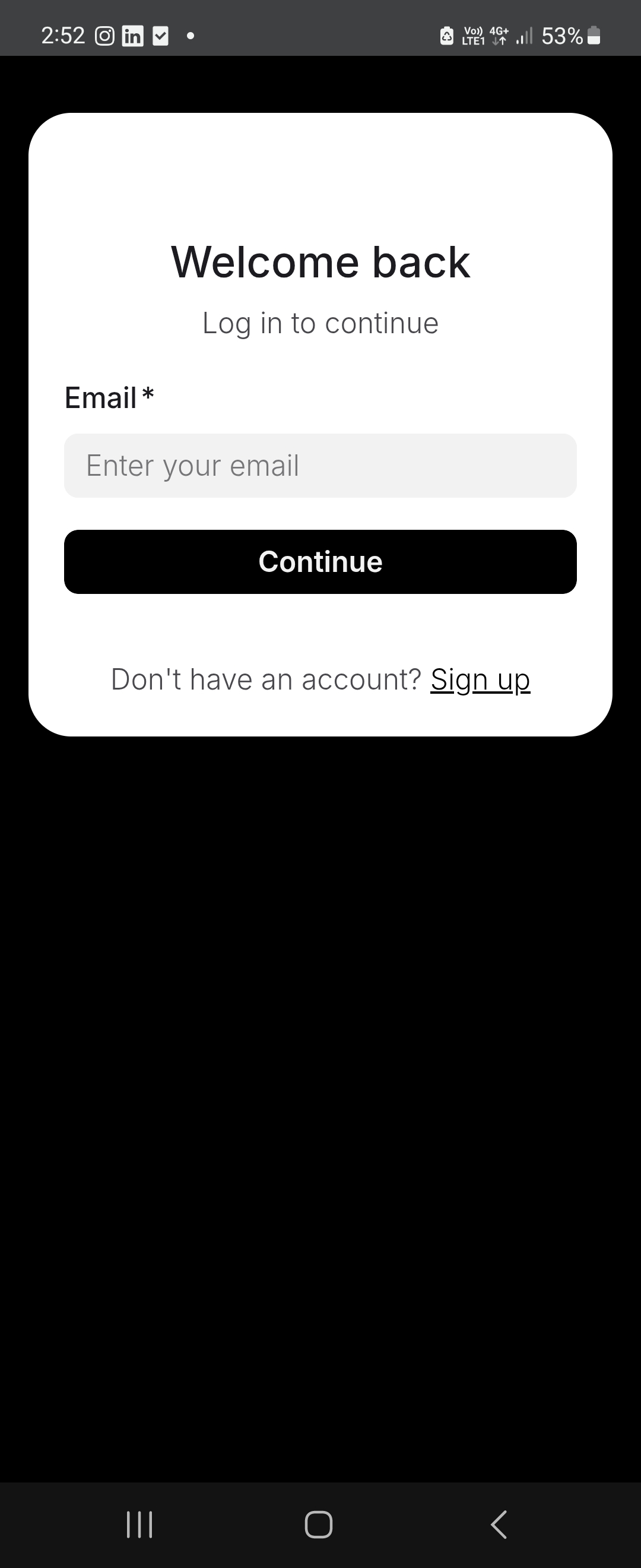 Login Screen